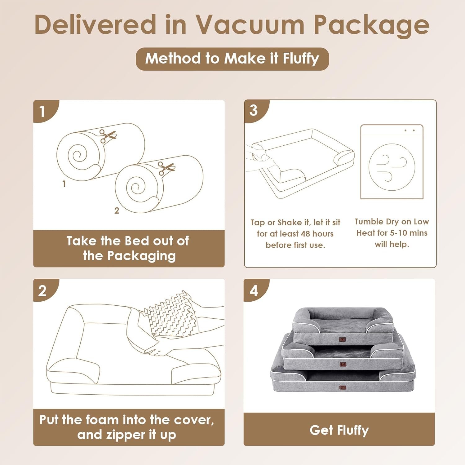 EHEYCIGA Orthopedic Large Dog Bed – Waterproof Memory Foam Pet Sofa with Washable Cover - Image 6