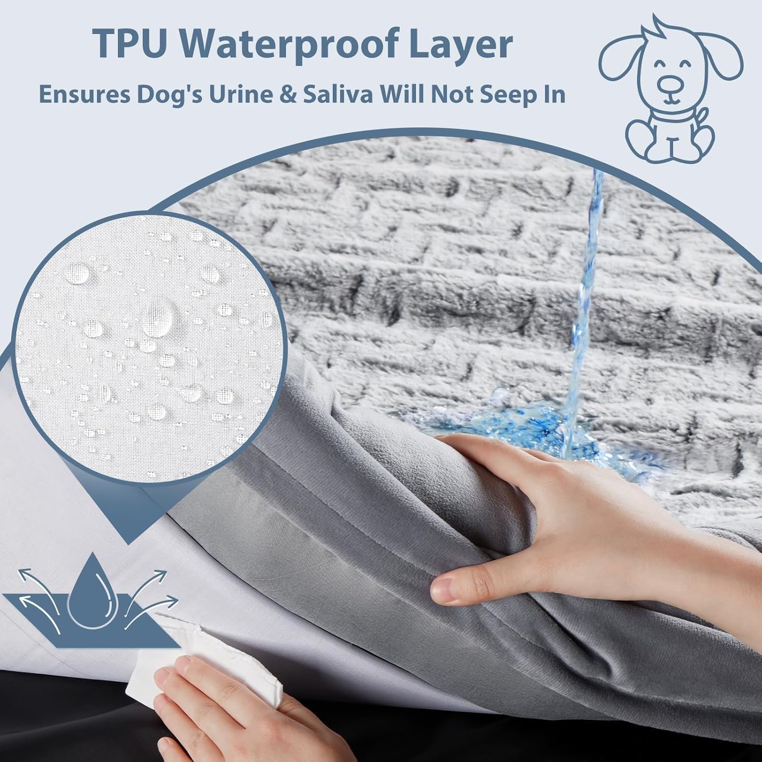 WNPETHOME XL Orthopedic Dog Bed – Washable, Waterproof Sofa with Bolsters - Image 7