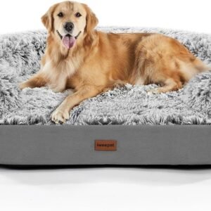 Thickened Orthopedic Dog Bed for Large & Senior Dogs – 3.7″ Egg-Crate Foam Support